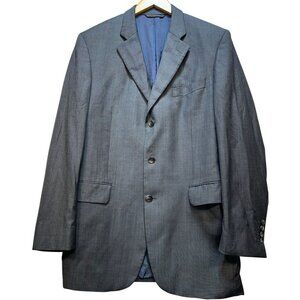 Jack Victor Men's 3 Button Sport Coat Long Sleeve Size 42L Charcoal Gray Pockets